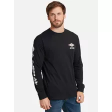 Polera Retro Rc Gradient Logo Negro Hombre Rip Curl