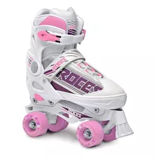 Roces 550047 Women's Model Quaddy 1.0 Roller Skate, White/pi