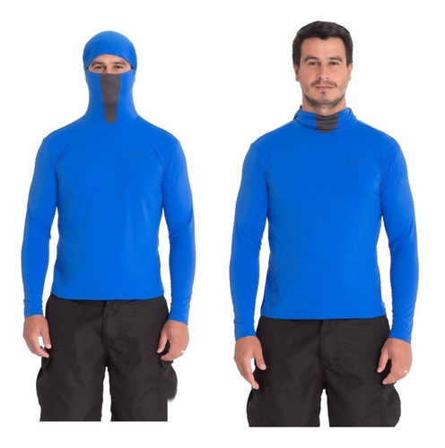 Camisa Azul Proteção Uv Ninja Pesca Touca,repelente À Inseto