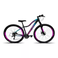 Bicicleta Aro 29 Feminina Ksw Aluminio 21 Marchas Mtb Cor Preto/pink/azul Tamanho Do Quadro 17