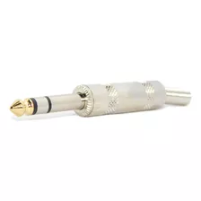 Ficha Conector Plug 6,5 Metalica Plateada Calidad