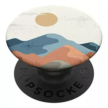 Sol Retro Con Montaña Y Nubes - Popsockets Intercambiables -