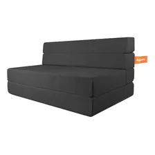 Sofa Cama Doble Agusto ® Sillon Plegable Matrimonial Colchon Color Negro