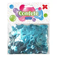Confete Redondo 10g Papel Metalizado 1cm Azul Claro Make