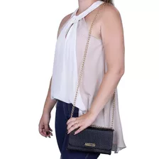 Bolsa Feminina Clutch Arietto Trançada Com Corrente De Lado 