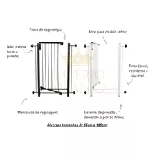 Portão Pet Grade Infantil Segurança 65 A 69cm / 85cm A 89cm Cor Branco