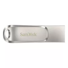 Pendrive Sandisk Ultra Dual Drive Luxe 256gb 3.1 Gen 1 Plateado