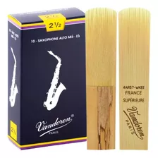 2 Palheta Sax Alto Vandoren Tradicional 1 1,5 2 2,5 3 3,5 4