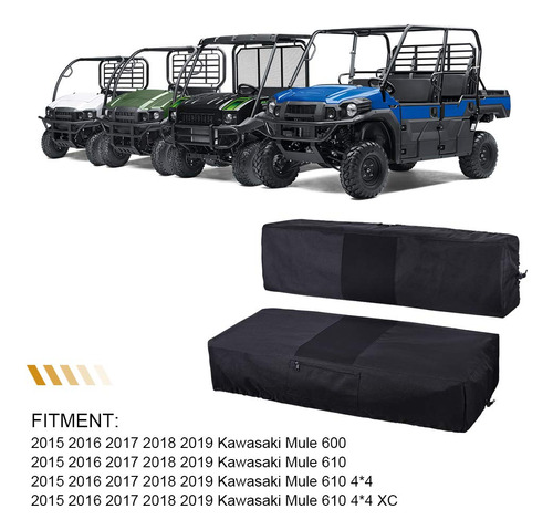 Utv Bench Seat Cover For Kawasaki Mule 600 610 Black Foto 4