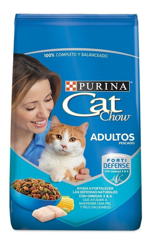 Alimento Cat Chow Defense Plus S Para Gato Adulto Sabor Pescado En Bolsa De 20kg