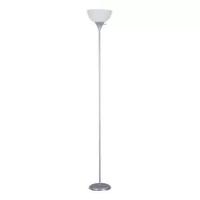 Mainstays Lampara De Piso 2 Focos 182.9cm Café,dorado,plata Color De La Pantalla Plateado