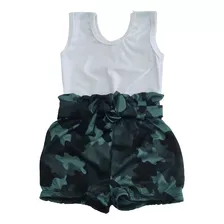 Conjunto Infantil Regata Camuflado Verão Menina