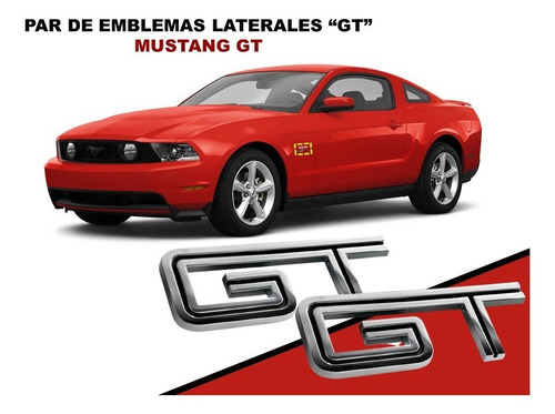 Par De Emblemas Laterales Mustang Gt Foto 2