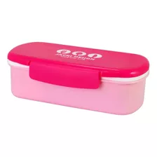 Pote Marmita Lanche Com Divisória 450ml Júnior Criança Cor Rosa