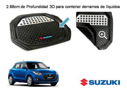 Tapetes 4pz Charola 3d Logo Suzuki Swift 2018 A 2022 2023 Foto 4