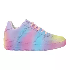 Tenis Urbano Multicolor Colores Cosidos Mujer Air Niña Moda 