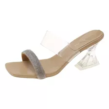 Zapato De Tacón De Cristal Transparente Moda Para Mujer