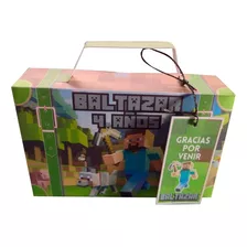 20 Souvenir Infantil Valija Minecraft Para Armar!