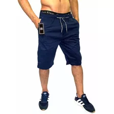Shorts Masculino De Sarja Com Elastico Na Cintura