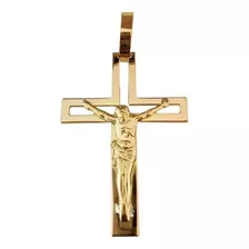 Pingente Cristo Na Cruz Vazado 10 Gramas Ouro 18k 750