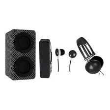 Set 4 En 1 De Altavoz Estéreo Portátil Naxa Color Negro