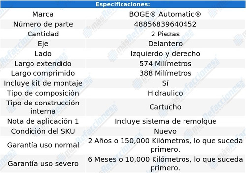 Kit 2 Amortiguadores Del Boge Capri Rwd V8 5.0l 82 Al 86 Foto 2