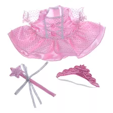 Teddy Mountain 02242 Pink Varita Para Vestido De Princesa De Hadas, Tiara Que Se Adapta A La Mayoría De Los Animales De Peluche De 8 A 10 Pulgadas