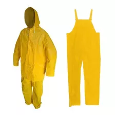 Impermeable Juego Saco Y Pantalón Pvc Uso Rudo Amarillo