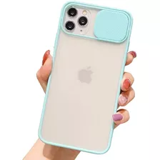 Funda/carcasa De iPhone 12 Con Protector Cámara Verde Agua 