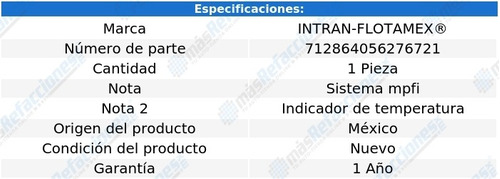 Sensor Temp Refrigerante Volkswagen Scirocco L4 1.8l 84-85 Foto 2