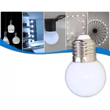 Kit 10 Peças Lâmpada Led Bolinha 1w 127v E27 Branco Frio