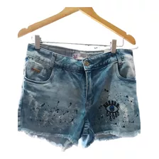 Shorts Jeans Feminino Destroyed Olho Grego Tamanho 44
