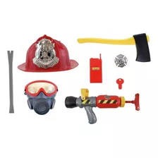 Kit Bombero Casco Con Mascara Y Accesorios Ik0277