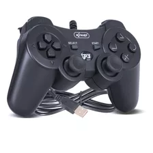 Controle Gamer Usb Para Pc E Playstation 3 Tv Com Fio Preto