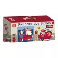 Brinquedo Educativo Infantil Maleta Bombeiro Bichos Madeira 