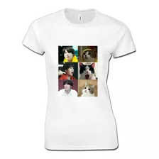 Camiseta Mujer Bts Cats Suga Jin J-hope Jung Kook Dama