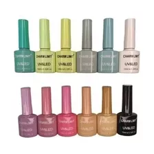 Kit X12 Esmaltes Semipermanente Uñas Cabina Charm Limit Uv