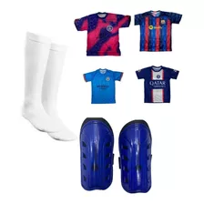 Conjunto Infantil De Futebol Camisa+meião+caneleira