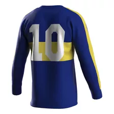 Camiseta Boca 81 Maradona Titular Manga Larga Retro