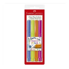 Caneta Hidrográfica Fine Pen Faber-castell 4 Cores