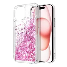 Worldmom For Phone 15 Plus Case, Clear Design Bling Flowin