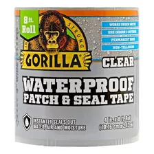 Gorilla Waterproof Patch & Seal Tape, 4 X 8', Clear, (pack 