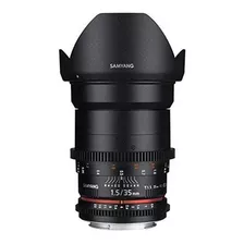 Lente De Cine Gran Angular Samyang Syds35mn Vdslr Ii 35 Mm T