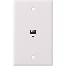 Placa De Pared Con Conector De Telefono Estandar 6p4c Bla...