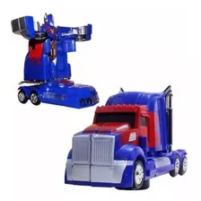 Caminhão Optimus Prime Vira Robo Trasformes Bate Volta
