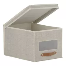 Caja Organizadora Tela 30x25x40 Cm Beige