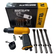 Martelete Pneumático 150mm Com 4 Ponteiras Rotta376 Cor Amarelo