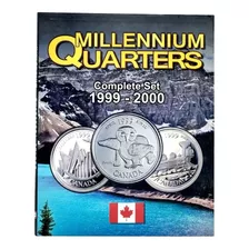 Álbum Canadá De Moedas Quarters Millennium - 1999 A 2000