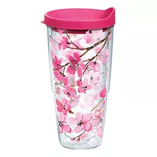 Vaso Japonés De Flor De Cerezo Tapa, 24 Oz, Transparen...