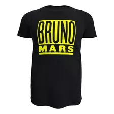 Polera Bruno Mars Fans 100% Algodon Nombre Logo Todas Tallas